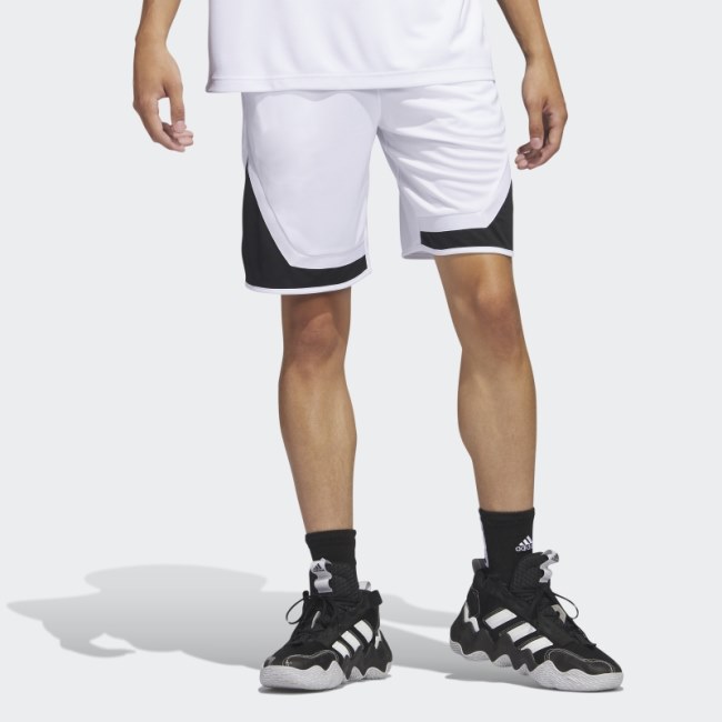White Fashion Adidas Pro Block Shorts