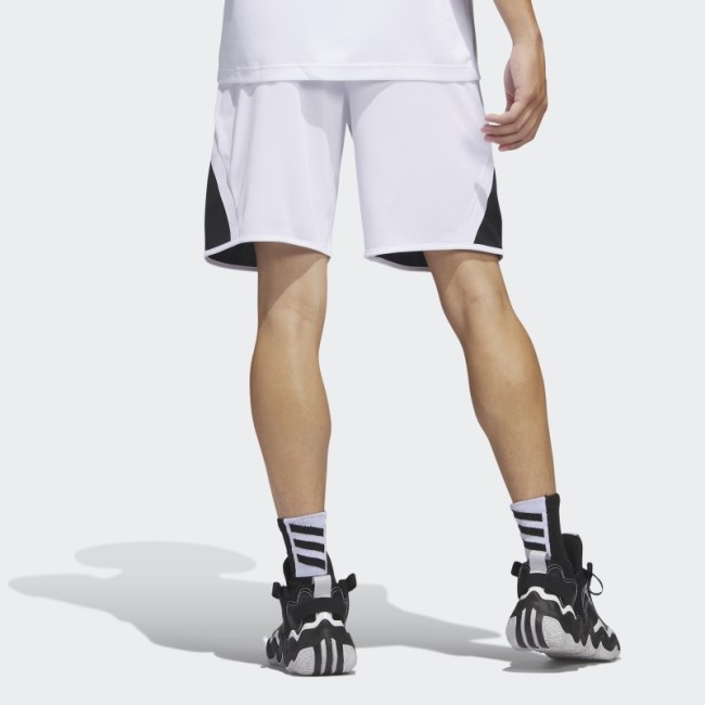 White Fashion Adidas Pro Block Shorts