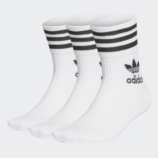 Adidas Mid Cut Crew Socks 3 Pairs Black