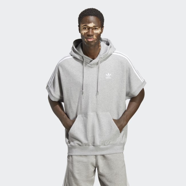 Adidas Adicolor Classics Short Sleeve Hoodie Medium Grey