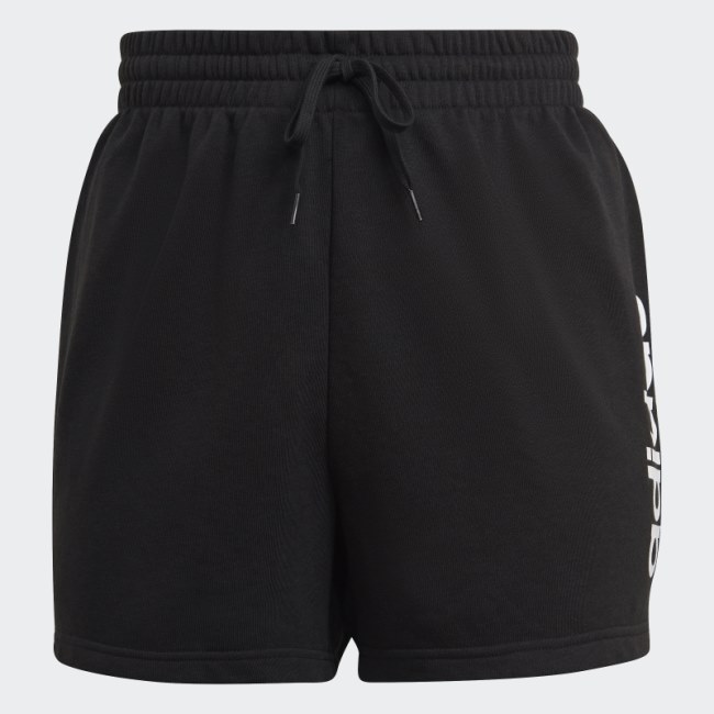 Adidas Black Essentials Slim Logo Shorts (Plus Size)