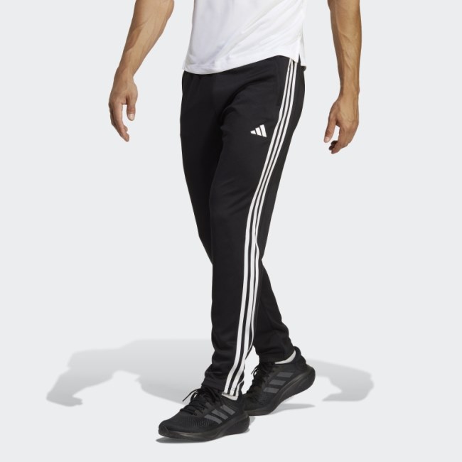 Adidas Black Train Essentials 3-Stripes Training Pants