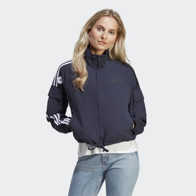 Adidas Ink 3-Stripes Lightweight Jacket with Chenille Flower Patches