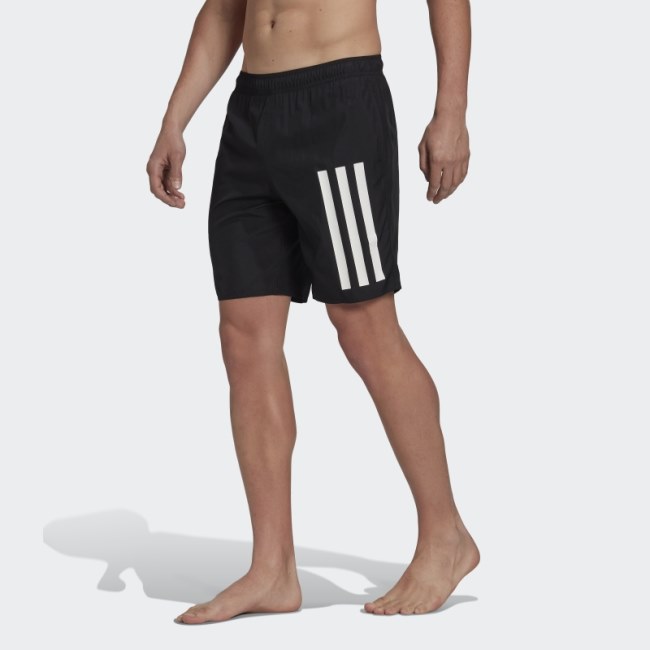 Black Classic Length 3-Stripes Swim Shorts Adidas