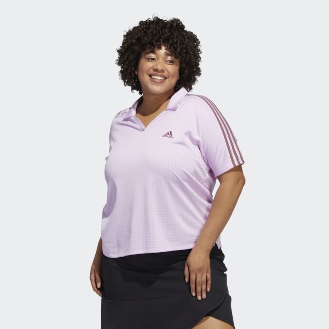 Adidas 3-Stripes Polo Shirt (Plus Size) Lilac