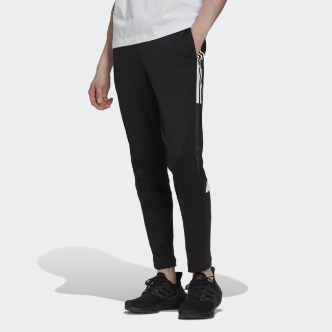 Adidas Black 3-Stripes Cuffed Joggers