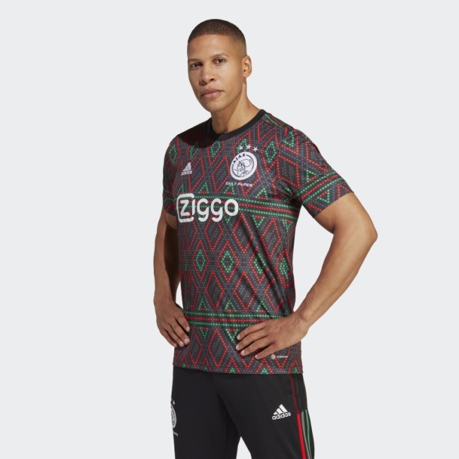 Black Ajax Amsterdam x Daily Paper Pre-Match Jersey Adidas