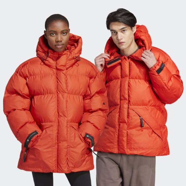 Adidas by Stella McCartney Mid-Length Padded Winter Jacket Burnt Cayenne Fashion