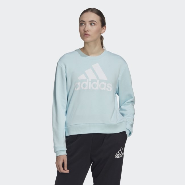 Adidas Essentials Logo Loose Sweatshirt Blue