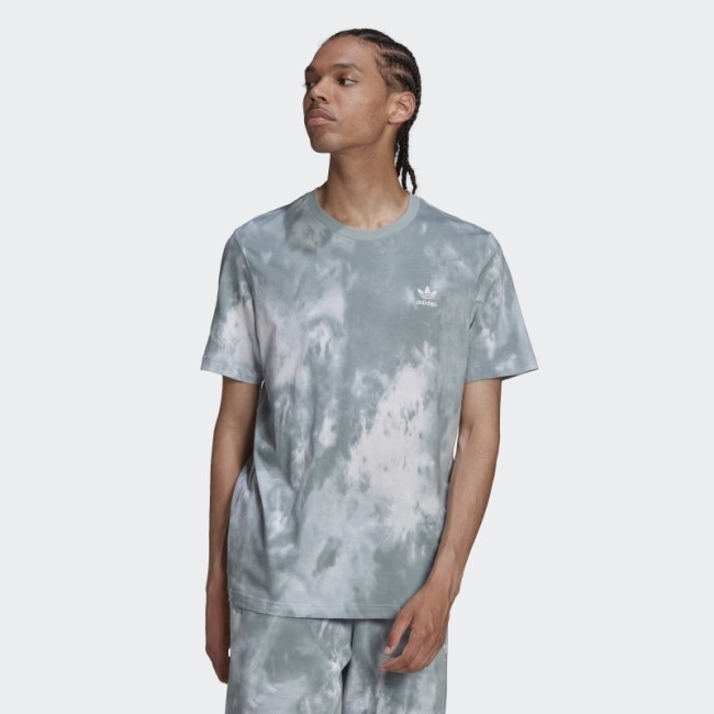 Grey Adicolor Essentials Trefoil Tie-Dyed T-Shirt Adidas