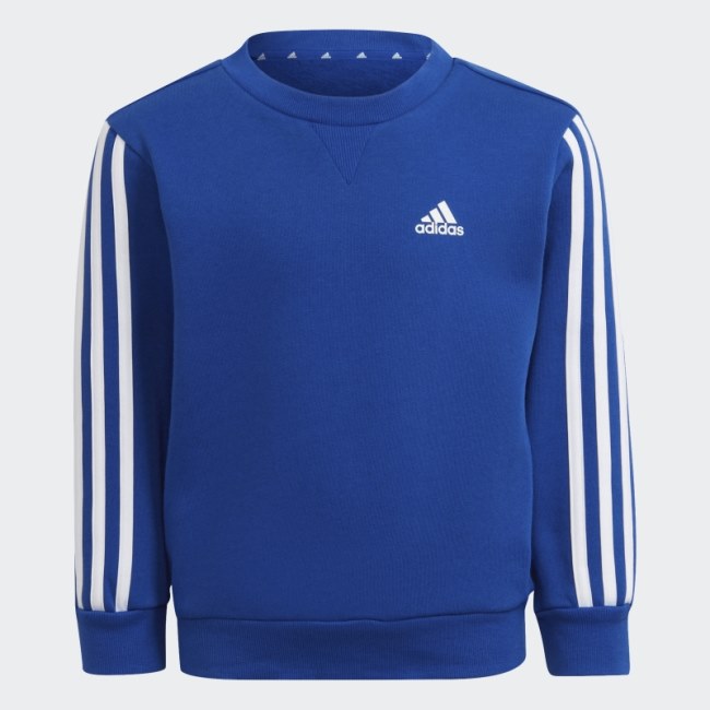 Royal Blue Essentials 3-Stripes Crewneck Sweatshirt Adidas