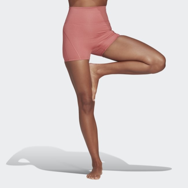 Adidas Red Yoga Studio Luxe Fire Super-High-Waisted Short Leggings