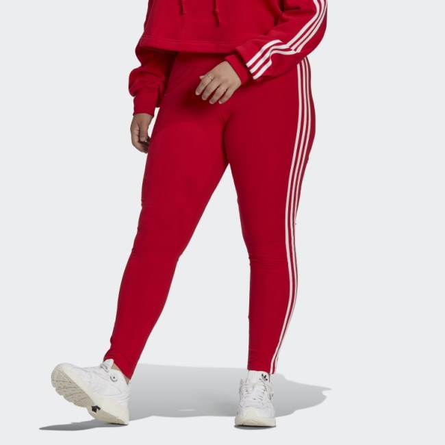 Adicolor Classics 3-Stripes Leggings (Plus Size) Adidas Scarlet