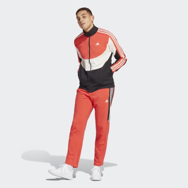 Adidas Red Colorblock Track Suit