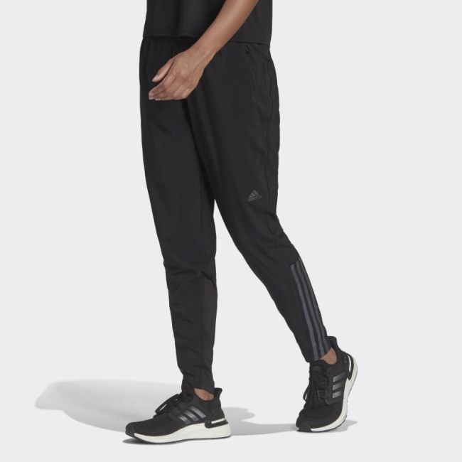 Run Icons 3-Stripes Wind Running Pants Black Adidas