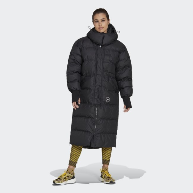 Black Fashion Adidas by Stella McCartney Long Padded Winter Jacket