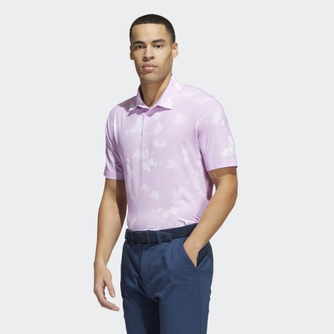 Splatter-Print Polo Shirt Lilac Adidas