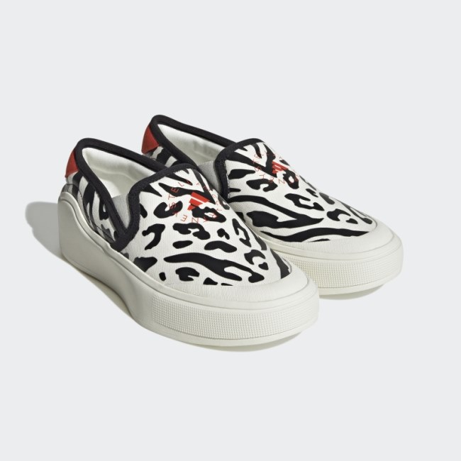 White Adidas by Stella McCartney Court Slip-On Shoes Fashion