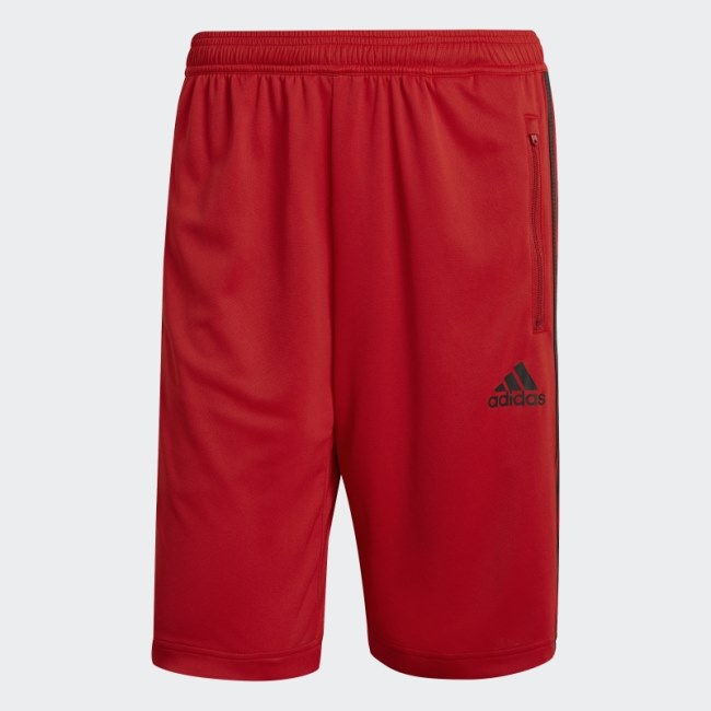 Scarlet Hot Adidas Designed 2 Move 3-Stripes Primeblue Shorts