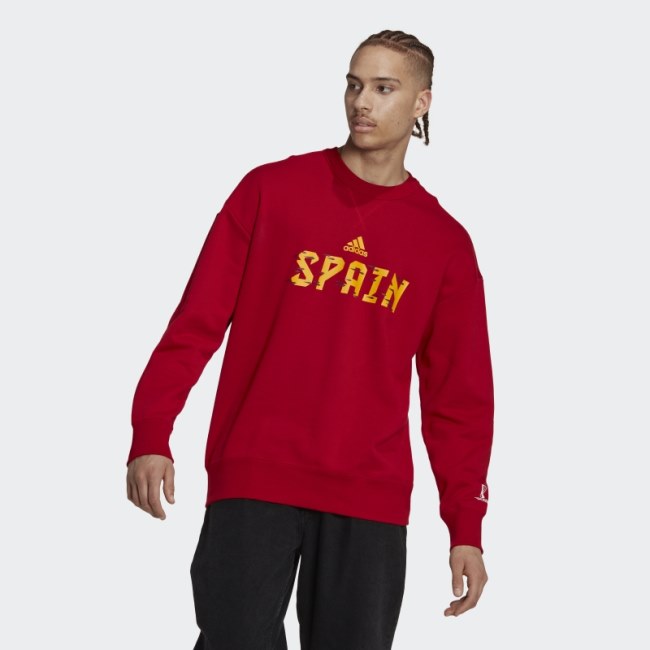 FIFA World Cup 2022 Spain Crew Sweatshirt Red Adidas