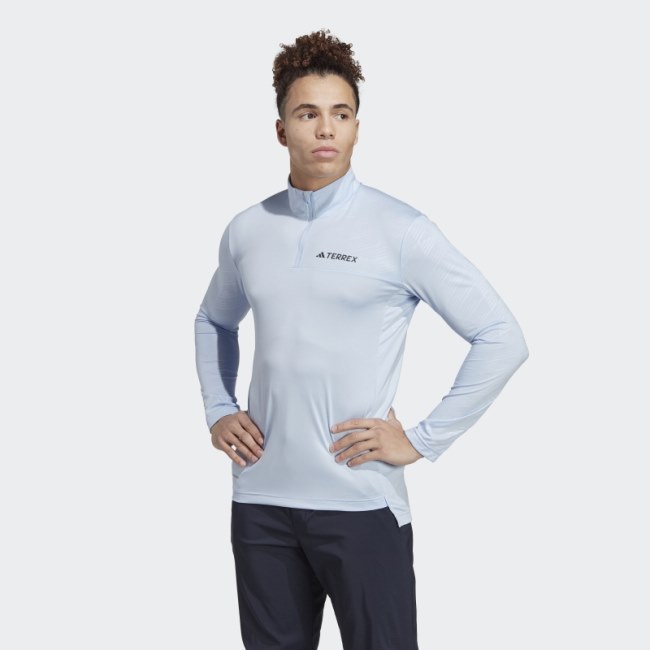 Adidas Blue Dawn Terrex Multi Half-Zip Long-Sleeve Top