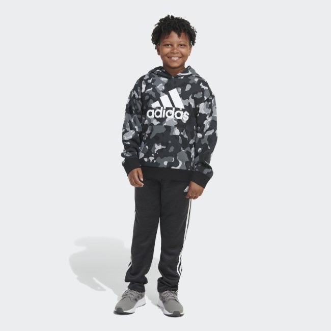 Black Adidas Camo Allover Print Pullover Hoodie (Extended Size)