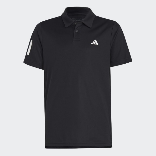 Black Club Tennis 3-Stripes Polo Shirt Adidas