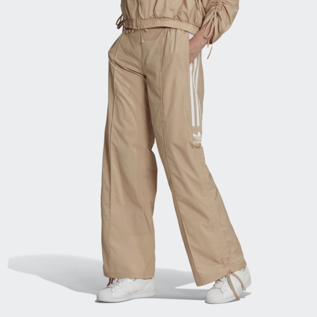Beige Adidas 3-Stripes High-Rise Ruched Pants