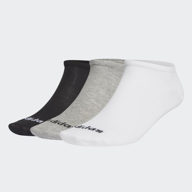 No-Show Socks 3 Pairs Adidas Medium Grey