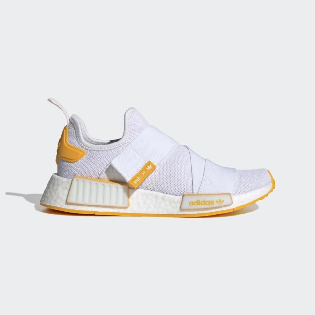 White Adidas NMD-R1 Strap Shoes