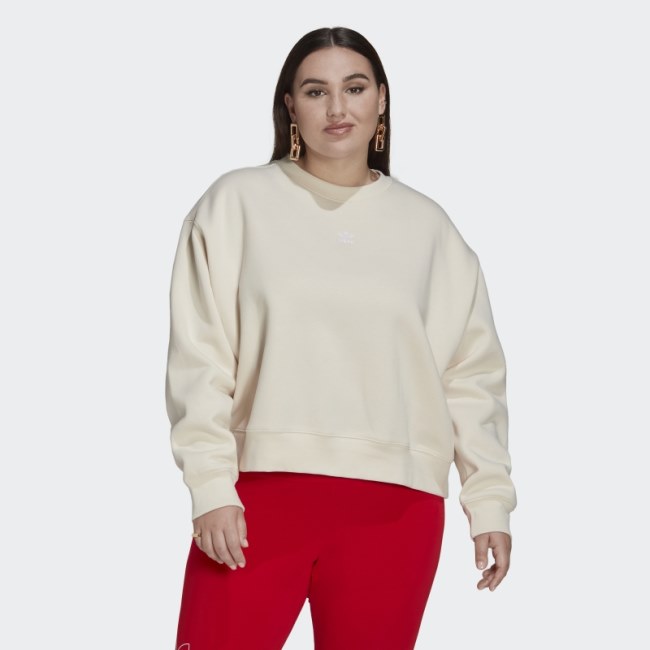 Adidas Adicolor Essentials Crew White Sweatshirt (Plus Size)
