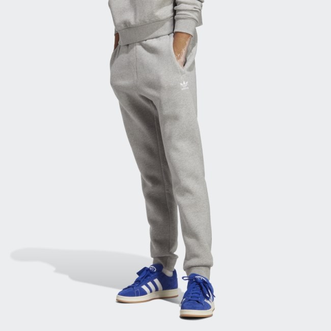 Medium Grey Adidas Trefoil Essentials Pants