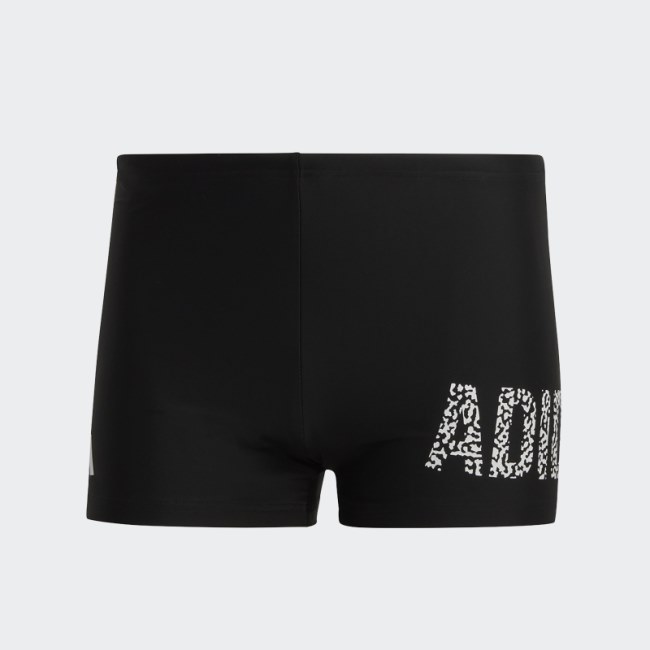 Adidas Wording Swim Boxers Black