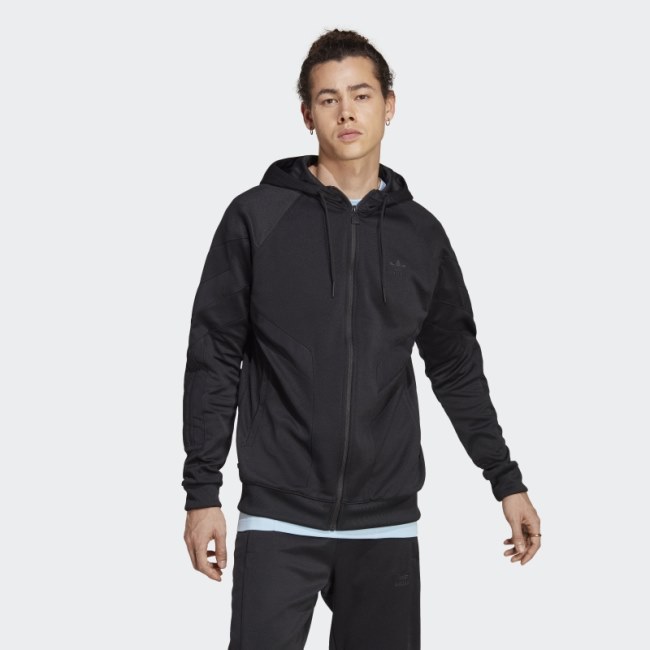 Black Adidas Rekive Hooded Track Top Fashion