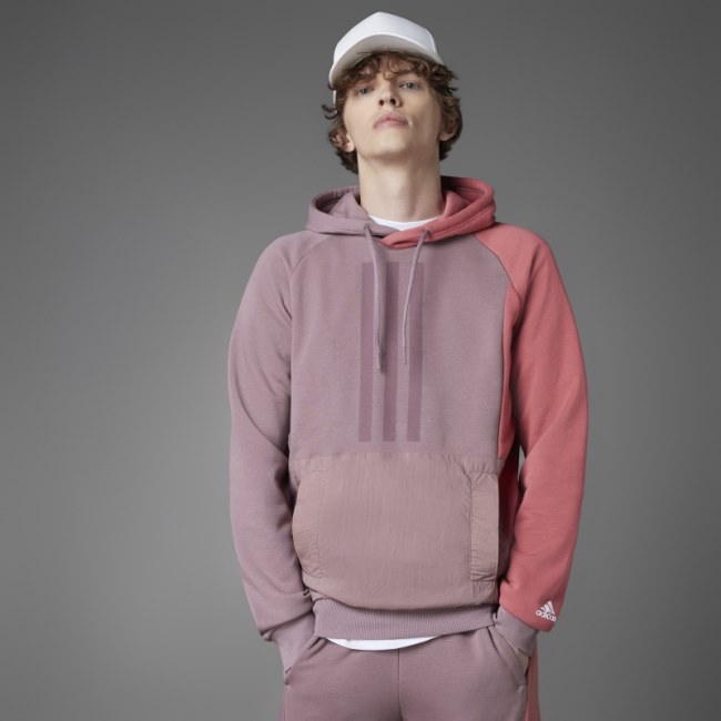 Adidas Colorblock French Terry Hoodie Purple