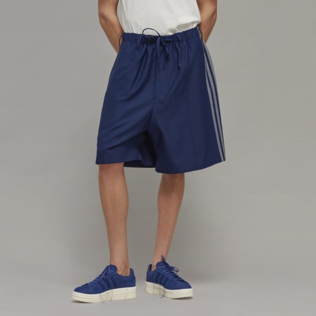 Adidas Y-3 3-Stripes Refined Wool Tailored Shorts