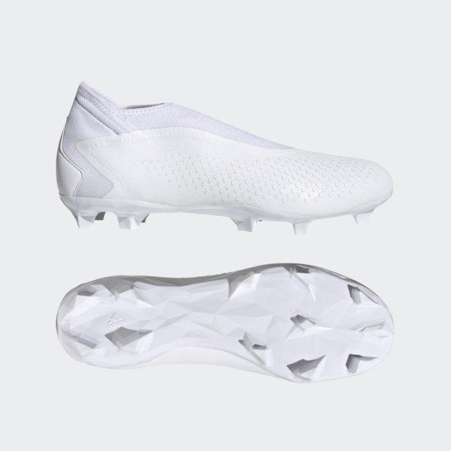 Predator Accuracy.3 Laceless Firm Ground Boots Adidas White