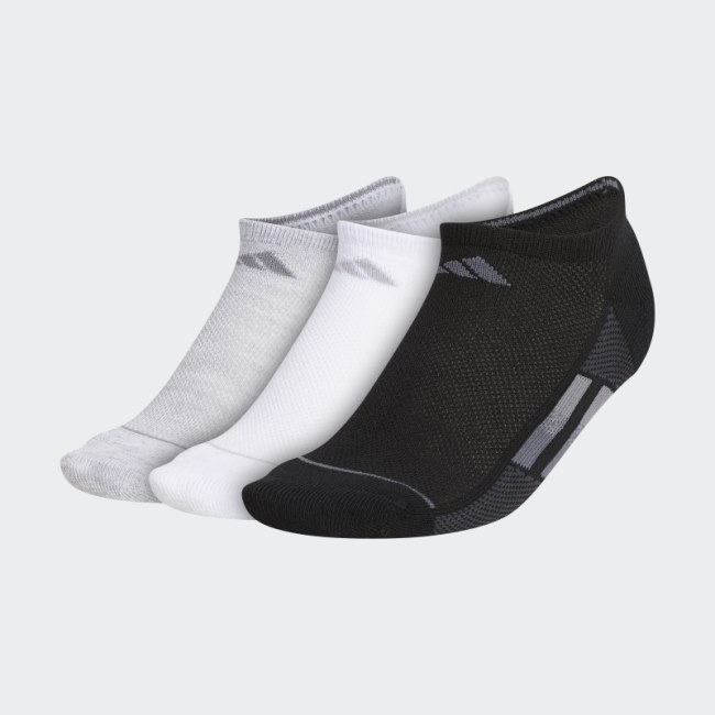 Adidas Black Superlite Stripe No-Show Socks 3 Pairs