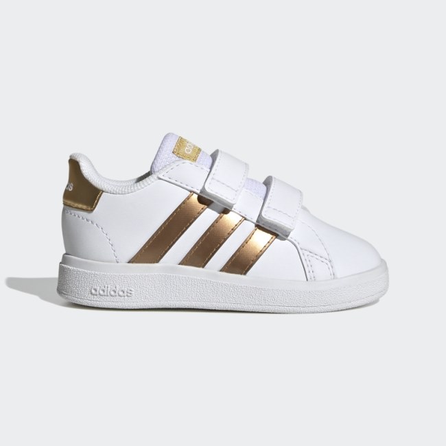 Adidas Grand Court Sustainable Lifestyle Court Hook-and-Loop Shoes White