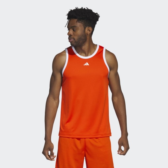 Adidas Legends Basketball 3-Stripes Tank Top Fashion Orange