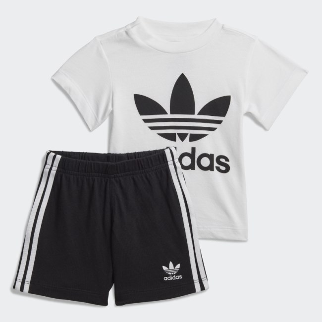 Adidas Trefoil Shorts Tee Set Black