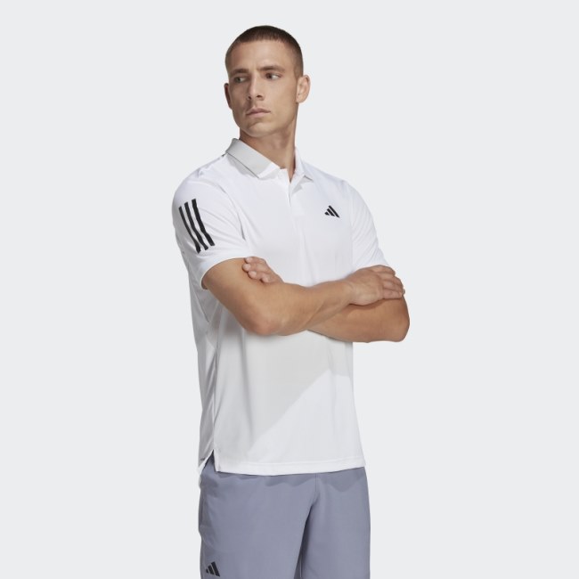 White Adidas Club 3-Stripes Tennis Polo Shirt