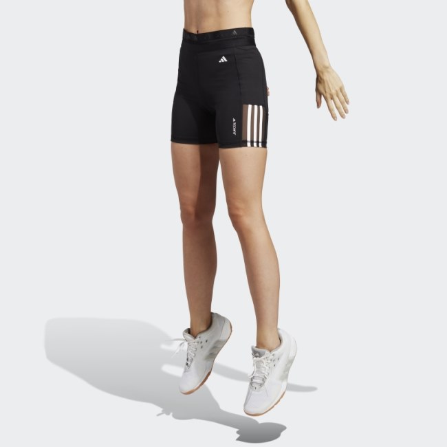 Adidas Black Techfit Hyperglam 5-Inch Short Leggings